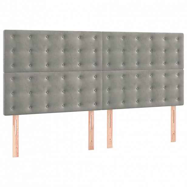 vidaXL Čelo postele světle šedé 180x5x118/128 cm sametové