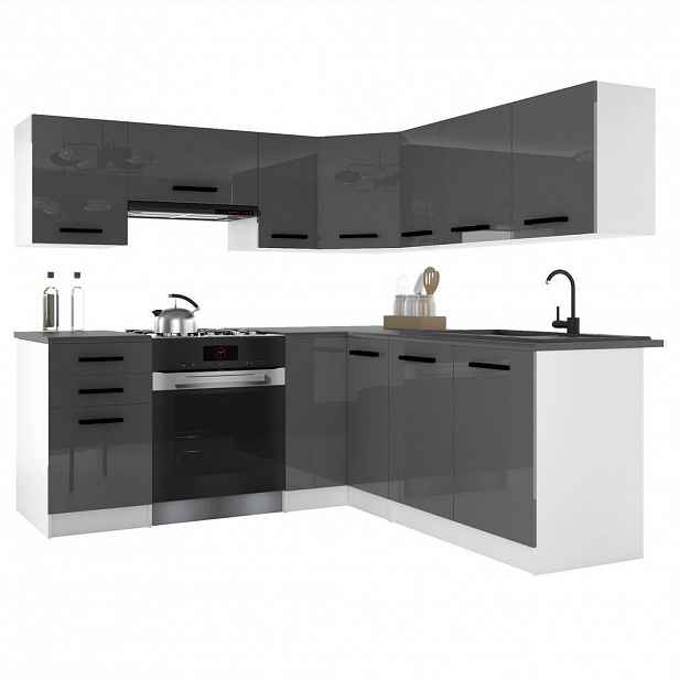 B BELINI GROUP KUCHYŇSKÁ LINKA Italia 6 360 cm, s pracovními deskami, Šedá lesklá