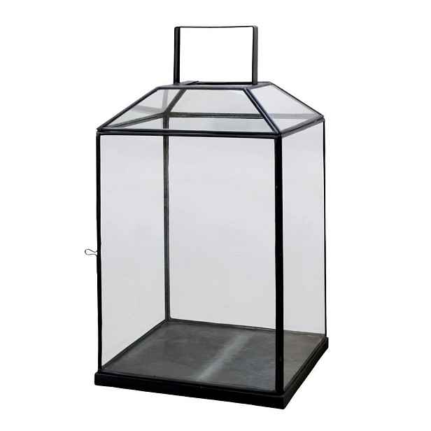 Černá antik kovová lucerna Factory L - 32*32*60 cm Chic Antique