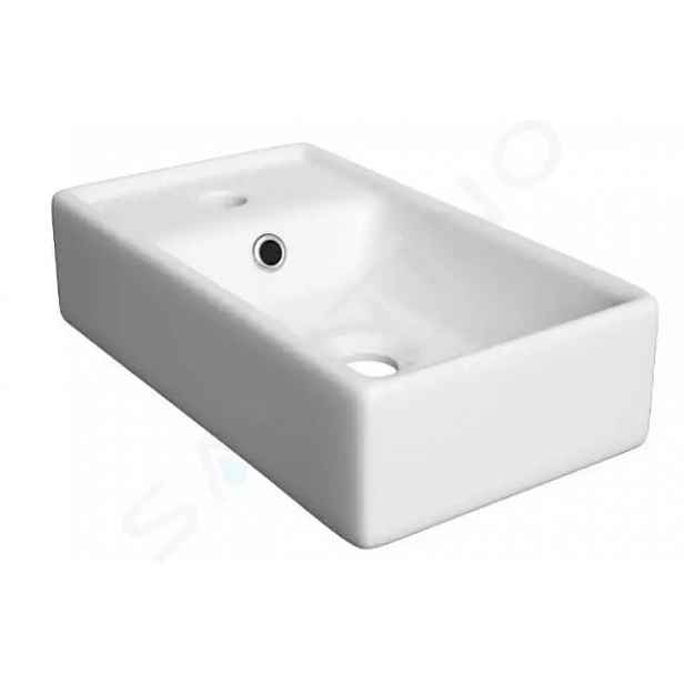 kielle Umývátko 40x22 cm, s přepadem, s otvorem pro baterii, bílá 30602400