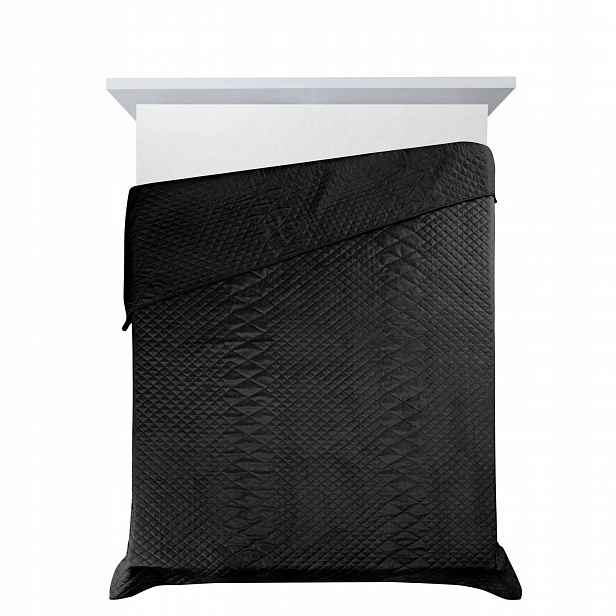 Velký přehoz na postel Černý 170x210 Prošívaná loft