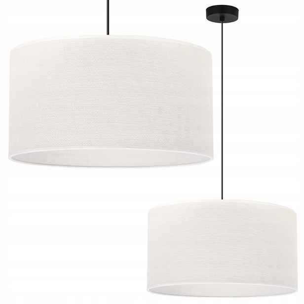 Závěsná Stropní Lampa Lustr Boho Juta Bílá, Velké Stínítko 45 CM Do Obývacího Pokoje