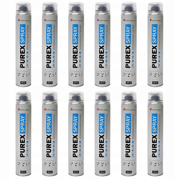 12 x Purex Spray Pur pěna Izolační Pur pěna Stříkací Zateplovací pěna
