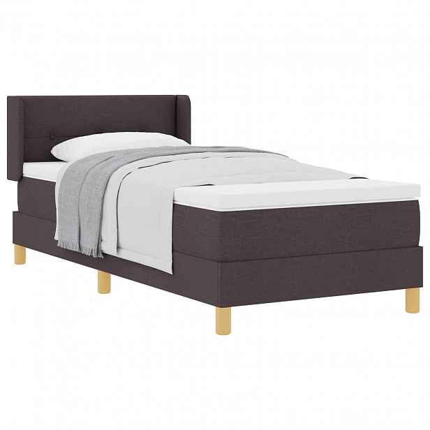 vidaXL Postel s boxspringem s čelo Tmavě hnědá 200 x 80 cm textil