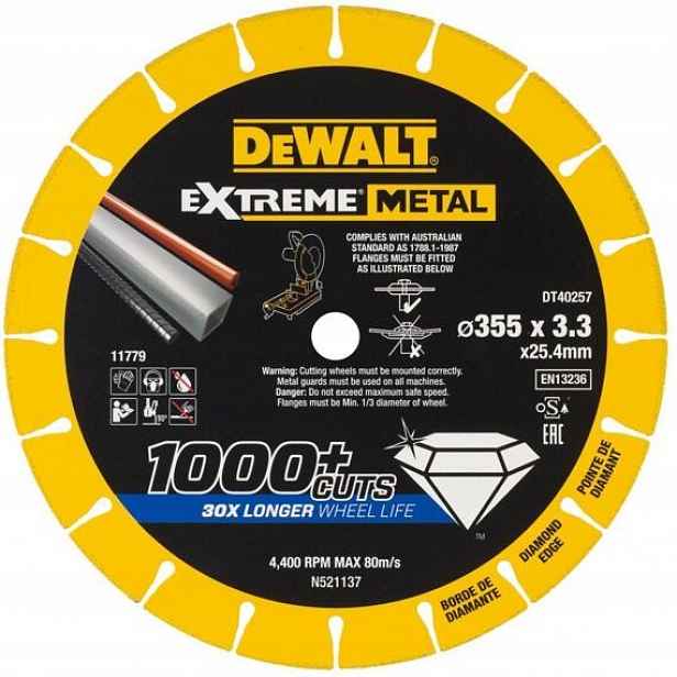 DeWalt DT40257 diamantový řezací kotouč na kov 355*25,4*3,3mm Extrememetal