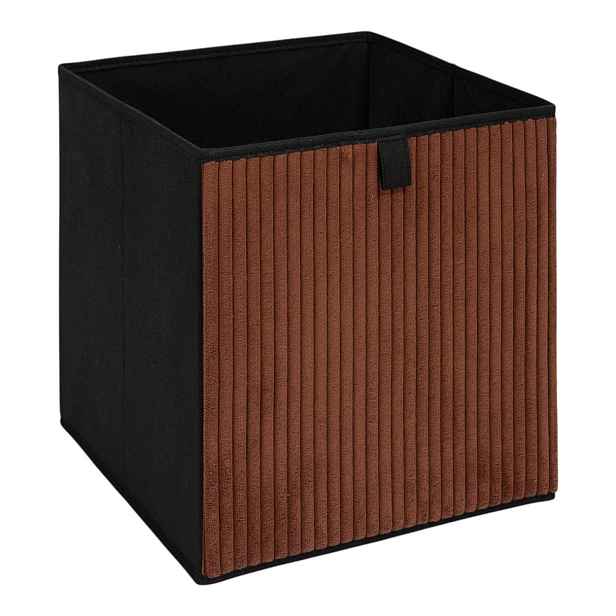 HowHomely Úložný box CORDUROY 30x30 cm měděný/černý