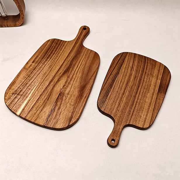 TEMU Sada 2 dřevěných prkénků s rukojetí ve tvaru srdce, velká a malá , podnosy na nádobí, multifunkční prkénka na servírování jídla, vhodné pro