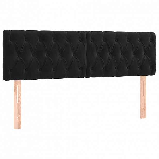 vidaXL Čela postele černá 160x7x78/88 cm samet