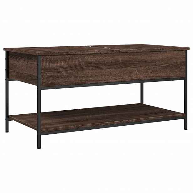 vidaXL Konferenční stolek hnědý dub 100 x 50 x 50 cm kompozit a kov