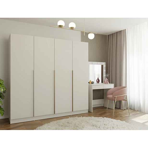 Čtyřdveřová šatní skříň 200 cm CELARI - kašmír