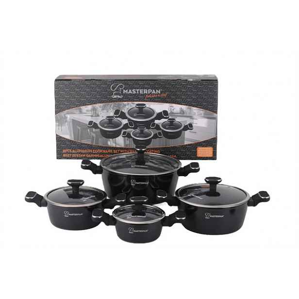 Hrnce Hliníkové Čtverec 8ks. Mramorované 16 20 24 28cm Masterpan 2802