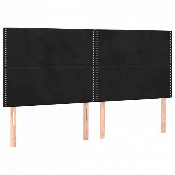 vidaXL Čelo postele černé 200x5x118/128 cm sametové