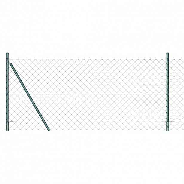 vidaXL Zábradlí s betonovým základem 10 x 1 m Ocel potažená PVC Zelená