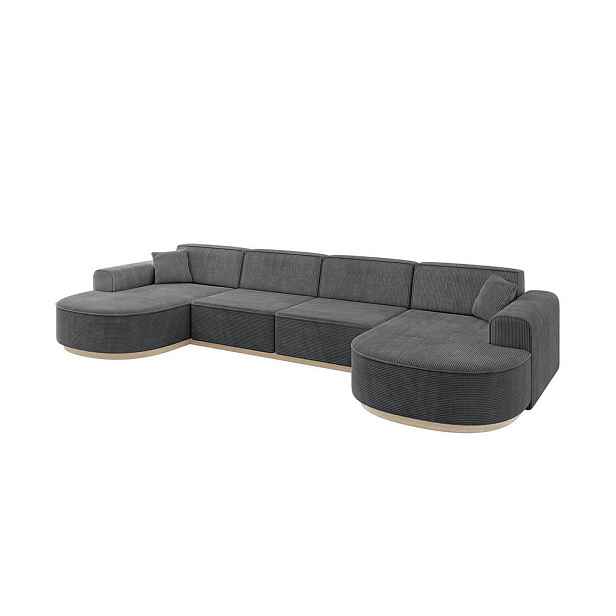 ALTDECOR SEDACÍ SOUPRAVA ve tvaru U MARI-U2-v1 388x171x83 Tmavě šedá Manšestr