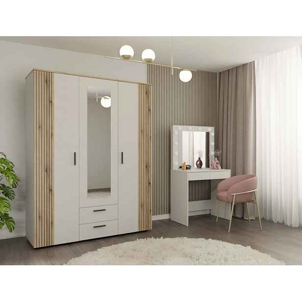 Šatní skříň 150 cm se zrcadlem DORIEN - kašmír