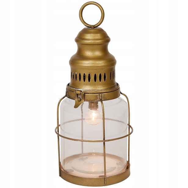 Stolní lampa Industriální Led Maják Kovová Zlatá