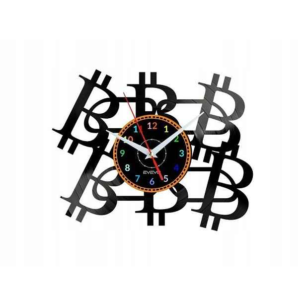 Bitcoin Dárek Originální dekorace do domu Hodiny z vinylové desky