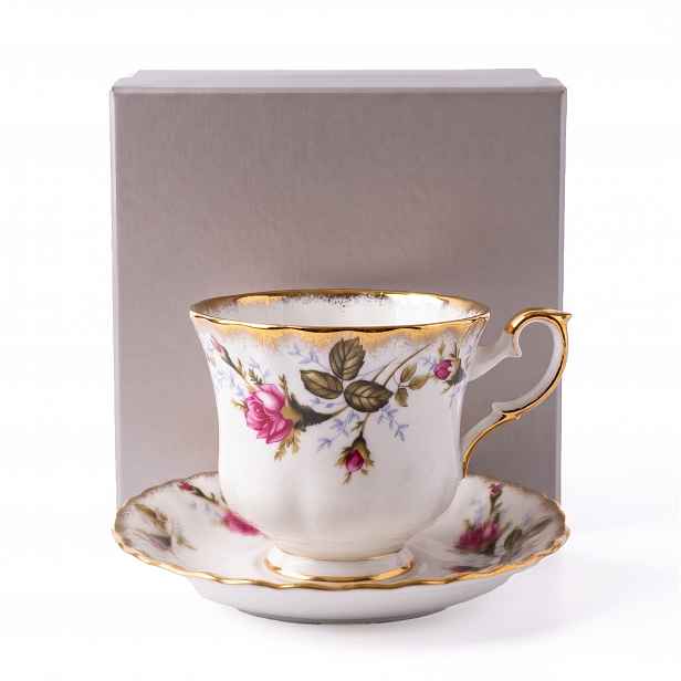 Porcelánová šálek s podšálkem 220 ml růže Chodziež Den učitelů