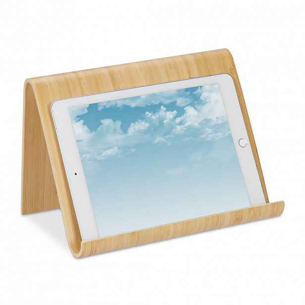 Relaxdays STOJAN Přírodní dřevo na tablet