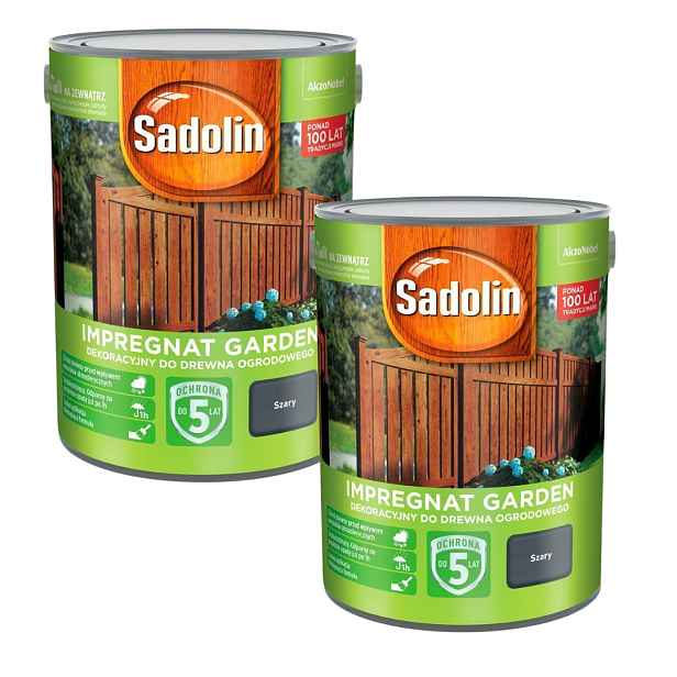 Set Sadolin Garden 2x5L Impregnat Na Zahradní Dřevo Šedý 10L