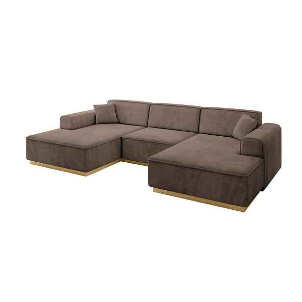 ALTDECOR SEDACÍ SOUPRAVA ve tvaru U IREA-U1-v2 301x165x80 Hnědá Velur