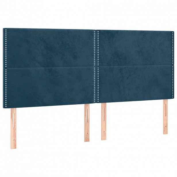 vidaXL Čelo postele tmavě modré 200x5x118/128 cm sametové