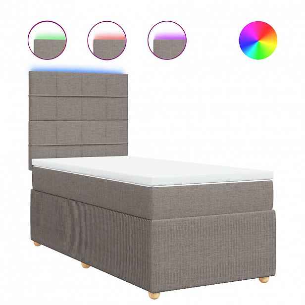 vidaXL Box spring postel s matrací taupe 90x190 cm textil