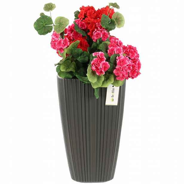 Květináč s vysokou vložkou, čtvercový, H 60 cm, antracit, stylový