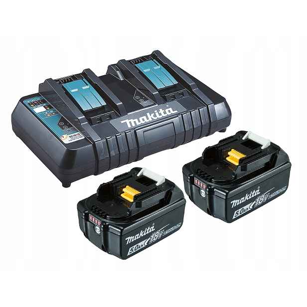Akumulátor Baterie Makita 2x BL1850 5Ah rychlonabíječka DC18RD Originál