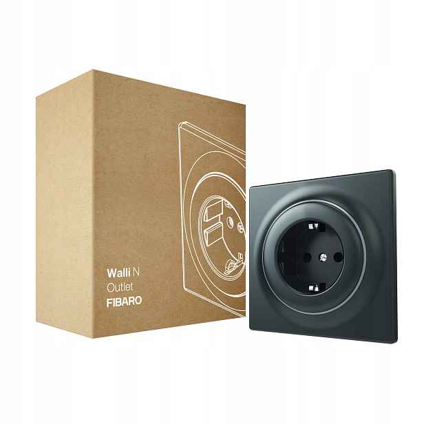 Fibaro Zásuvka Walli N Antracitová Typ F FGWSONF-011-8