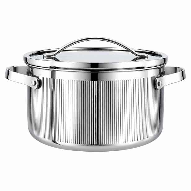 Hrnec Vcasa Velora 24cm Ocel 304 Tri-ply Indukční víko Odcezení 5,8L