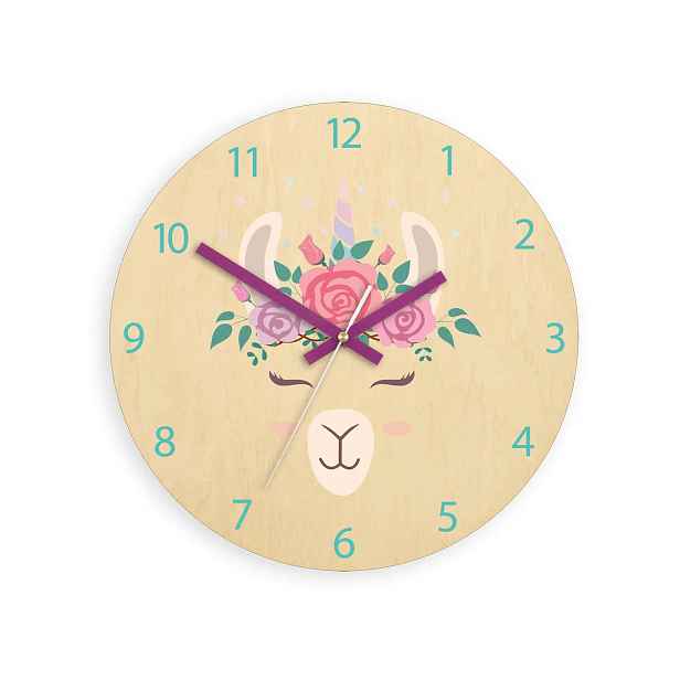 ModernClock Dětské nástěnné hodiny Ami Lama 30 cm vícebarevné