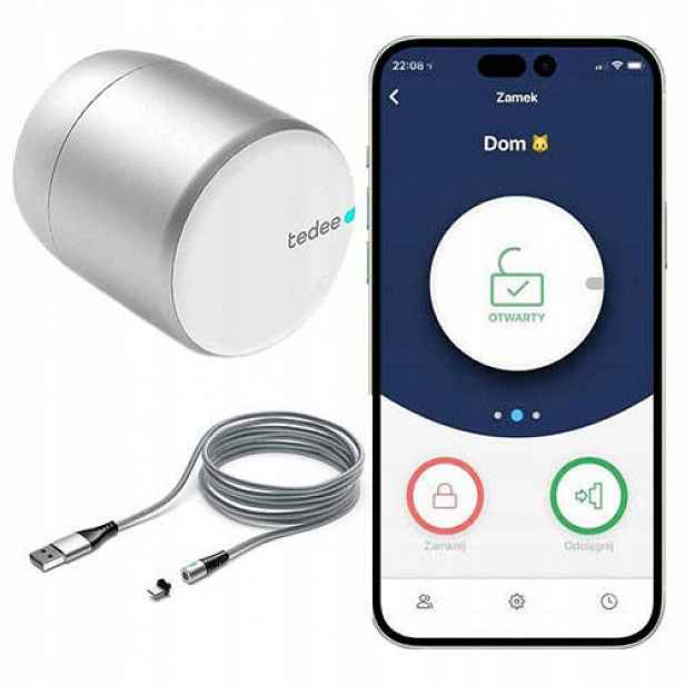 Tedee Pro stříbrný chytrý zámek ovládaný z telefonu Gerda