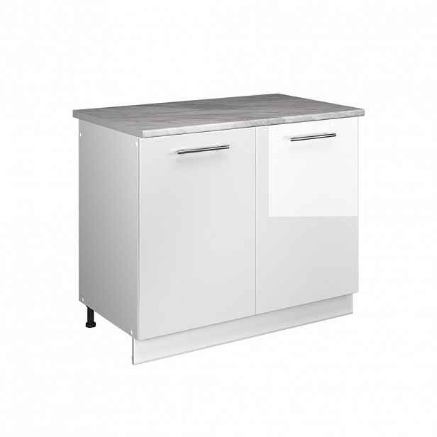 Vicco SKŘÍŇKA POD DŘEZ Fame-Line, Bílá vysoký lesk/Bílá, 100 cm, PD Mramor