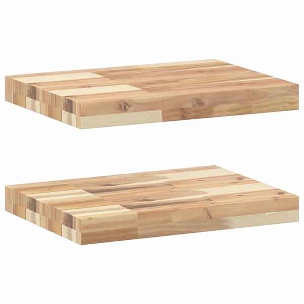 vidaXL Plovoucí police 2 ks 60 x 30 x 4 cm neošetřené akáciové dřevo