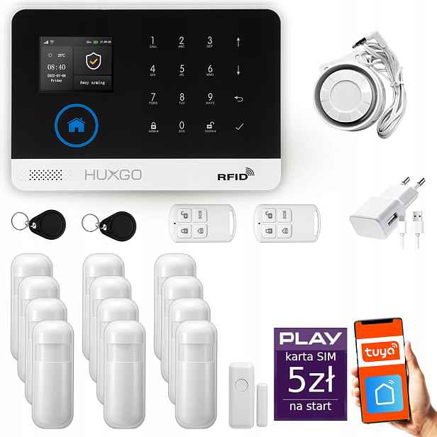 Bezdrátový alarm WiFi Gsm 4G, Tuya, sada alarmu Huxgo HXA003 R12PS