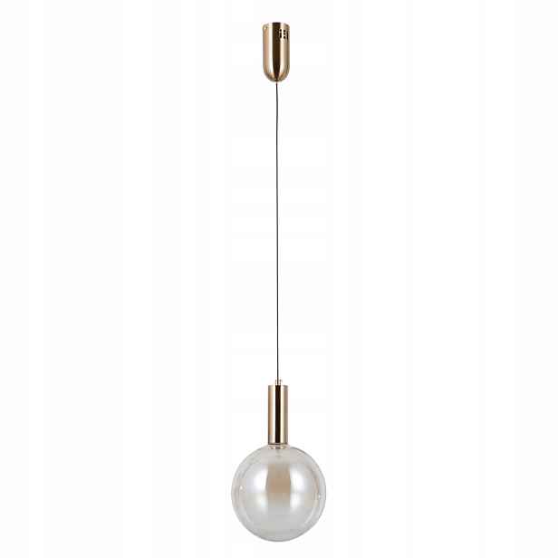 Závěsná lampa Italux Strela Ø20 cm zlatá Led 5W skleněná jantarová IP20