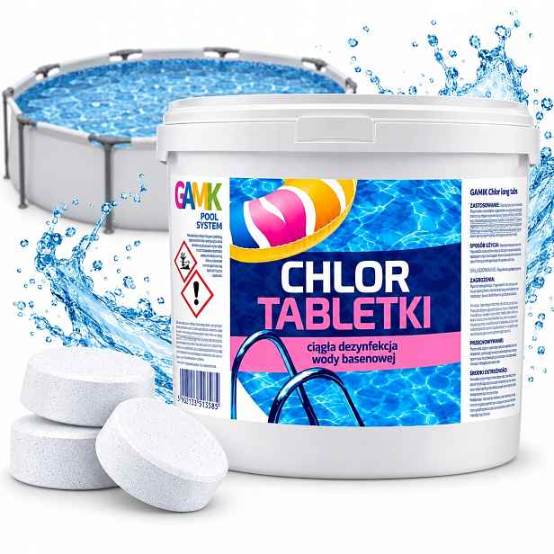 Chlor Tablety 200G 3KG 15KS Chemie Do Bazénu Trvalé Chlorování Vody