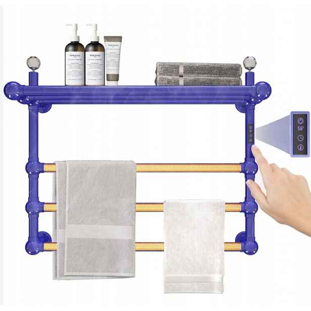 Elektrický sušák na ručníky 50 W modrý 63 x 70 cm na zeď