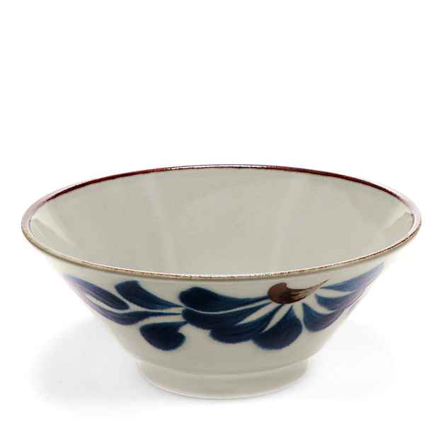 Modrá/béžová porcelánová ramen miska 900 ml Flower – Rex London