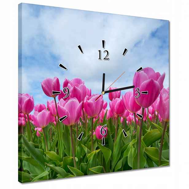 Hodiny 40x40 Tulipány na Valentýna