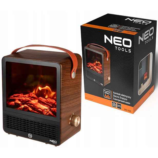 Moderní elektrický krb s funkcí ohřevu 1500 W, efekt plamene
