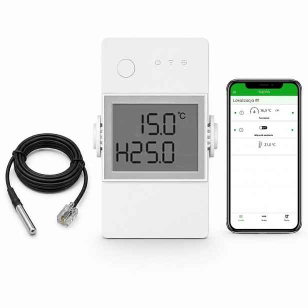 THR316D WiFi termostat LCD displej Snímač 5 m kabel Nahráno Supla