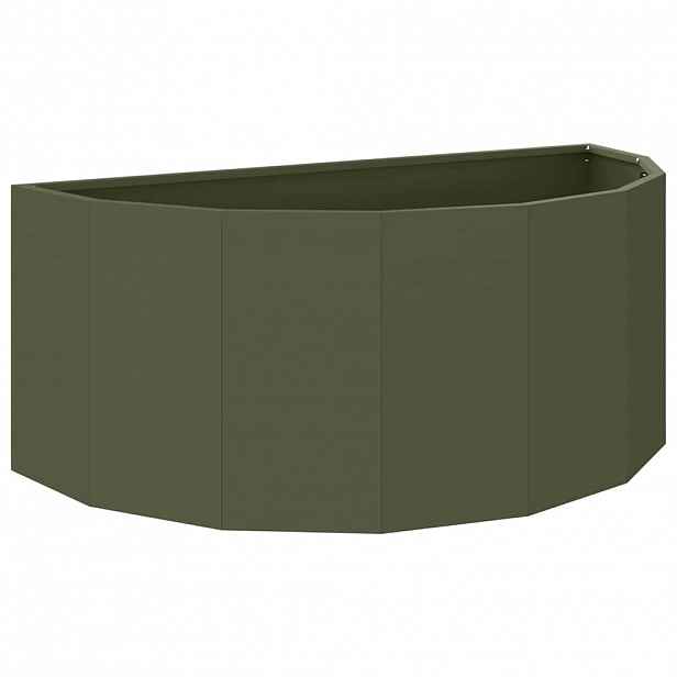 vidaXL Truhlík Olivově zelená 90 x 45 x 35 cm Ocel
