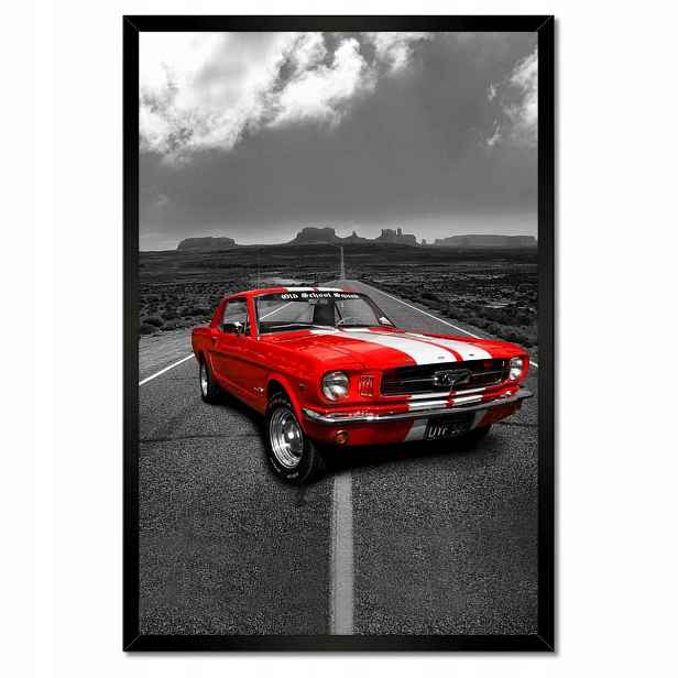 Plakáty v rámu 40x60 Červený Ford Mustang Usa