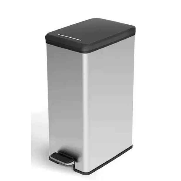 Odpadkový koš Curver Deco Slim 40L stříbrný s pedálem