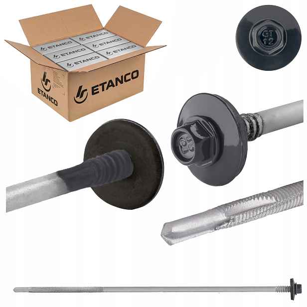 Šrouby do sendvičové desky 230 mm Ral 7016 600 ks pro kov Etanco GTR12