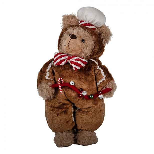 Vánoční dekorace stojící plyšový medvěd v oblečku Teddy Bear - 22*16*43 cm Clayre & Eef
