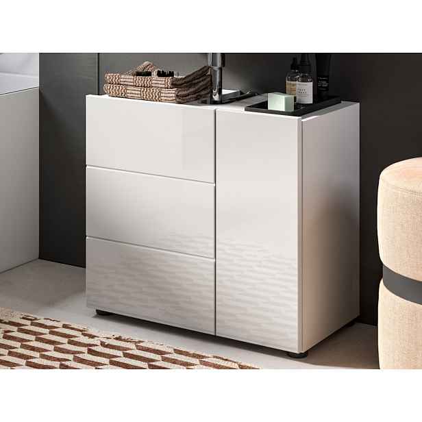 Koupelnová skříňka pod umyvadlo Vira, 60 cm, bílá lesk