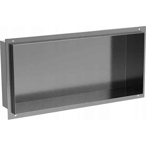 Mexen X-Wall-NR nástěnná polička bez lemu 45 x 20 cm, barva kartáčovaná šedá (gun metal)